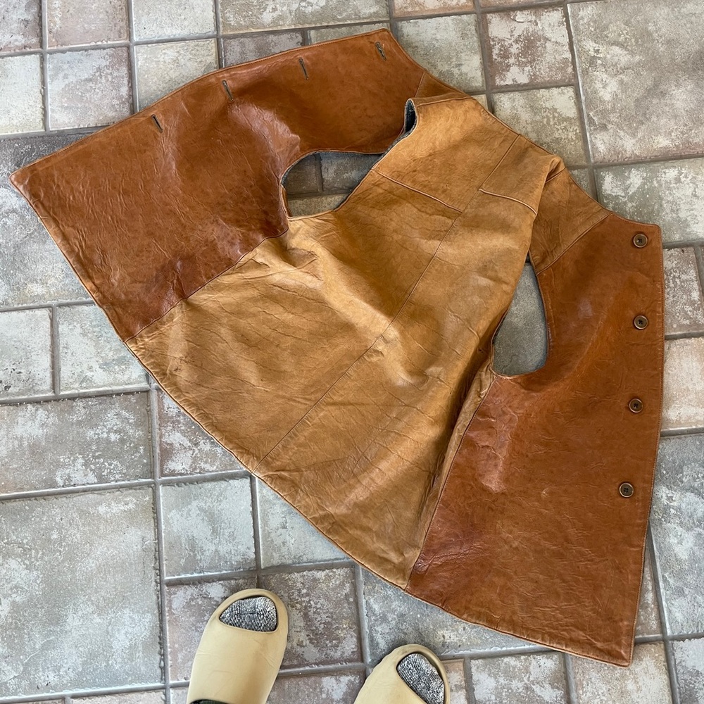Vintage Long Custom Leather Vest